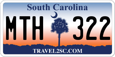 SC license plate MTH322