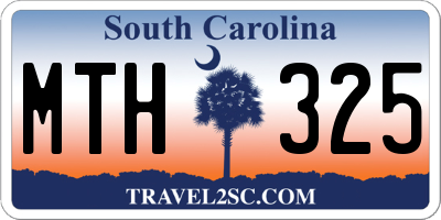 SC license plate MTH325
