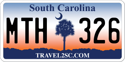 SC license plate MTH326