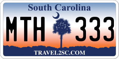 SC license plate MTH333