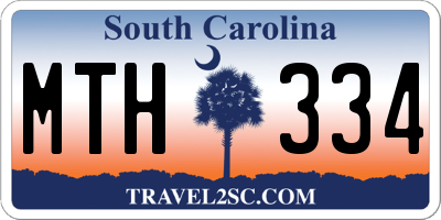 SC license plate MTH334
