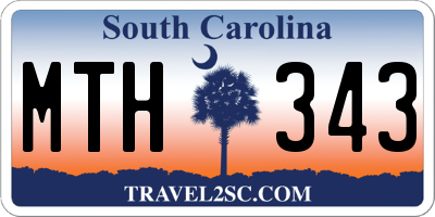 SC license plate MTH343
