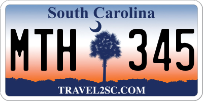 SC license plate MTH345