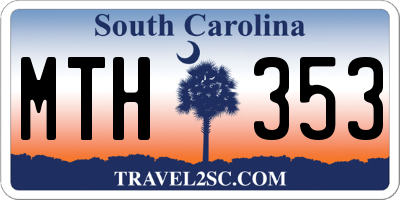 SC license plate MTH353