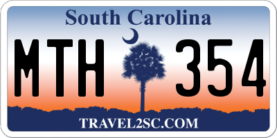 SC license plate MTH354