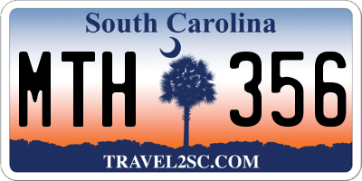 SC license plate MTH356