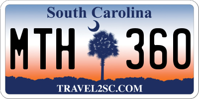 SC license plate MTH360