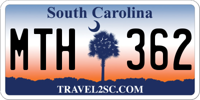 SC license plate MTH362