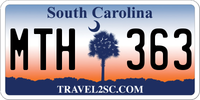 SC license plate MTH363