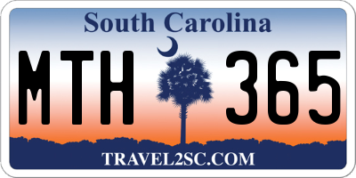 SC license plate MTH365