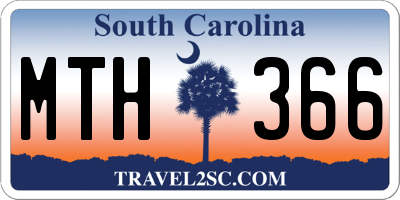SC license plate MTH366