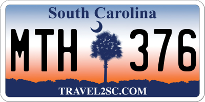 SC license plate MTH376