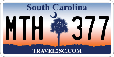 SC license plate MTH377