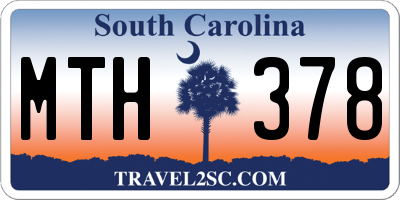 SC license plate MTH378