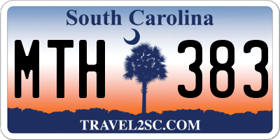 SC license plate MTH383