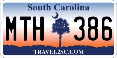 SC license plate MTH386