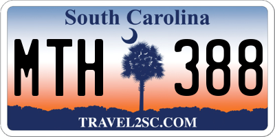 SC license plate MTH388