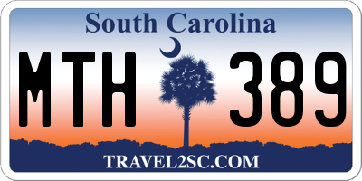 SC license plate MTH389
