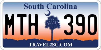 SC license plate MTH390
