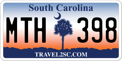 SC license plate MTH398