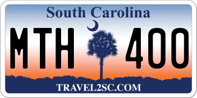 SC license plate MTH400