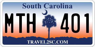 SC license plate MTH401