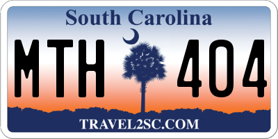 SC license plate MTH404