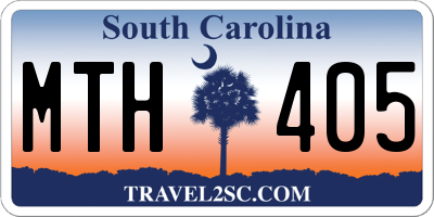SC license plate MTH405