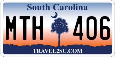 SC license plate MTH406