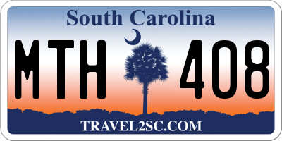 SC license plate MTH408