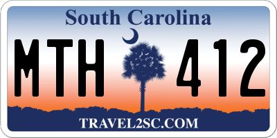 SC license plate MTH412