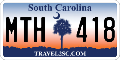 SC license plate MTH418
