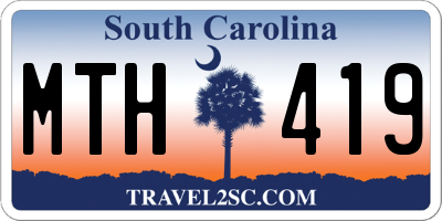 SC license plate MTH419