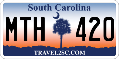SC license plate MTH420
