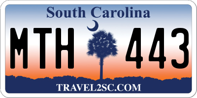 SC license plate MTH443