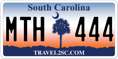 SC license plate MTH444