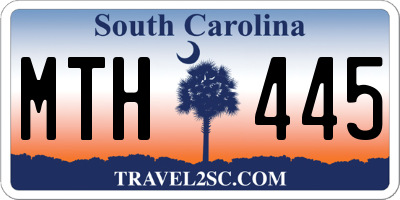 SC license plate MTH445