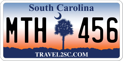 SC license plate MTH456
