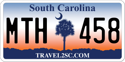 SC license plate MTH458