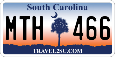 SC license plate MTH466