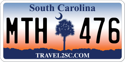 SC license plate MTH476