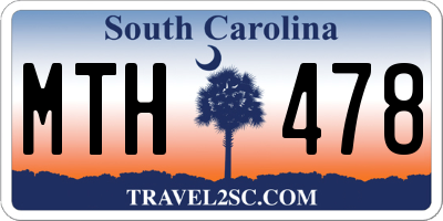 SC license plate MTH478