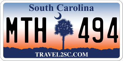 SC license plate MTH494
