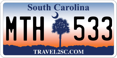 SC license plate MTH533