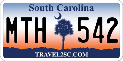 SC license plate MTH542