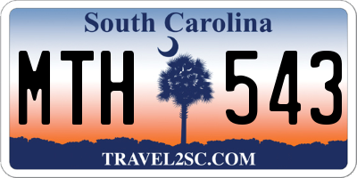 SC license plate MTH543