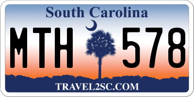 SC license plate MTH578