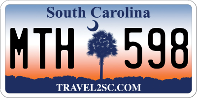 SC license plate MTH598