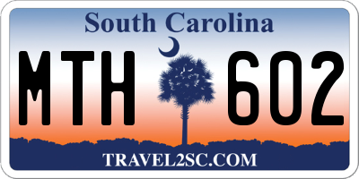SC license plate MTH602