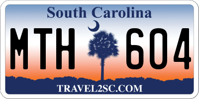 SC license plate MTH604